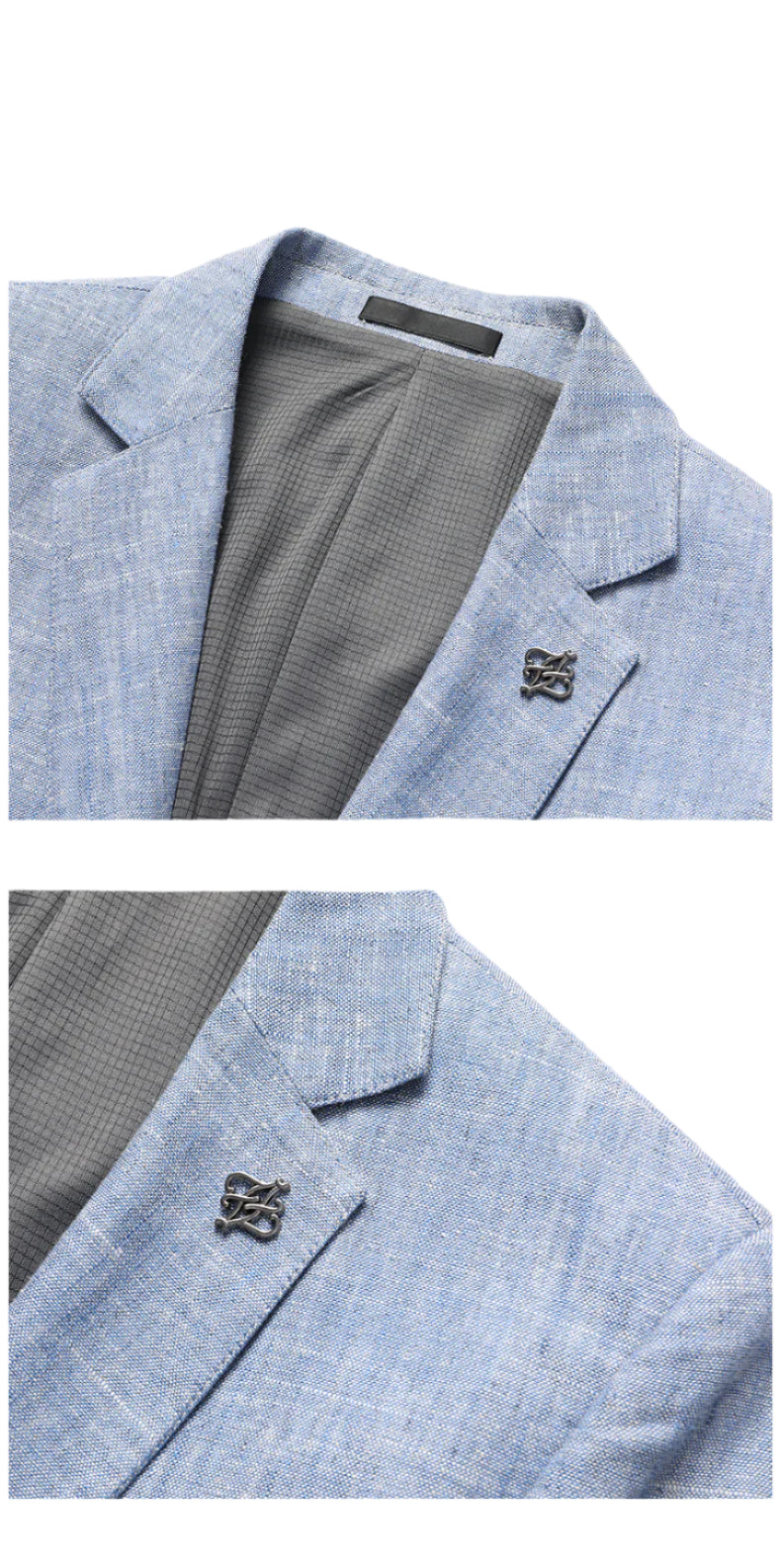 Blazer de mezcla de lino para hombre | Chaqueta informal de negocios ligera y transpirable