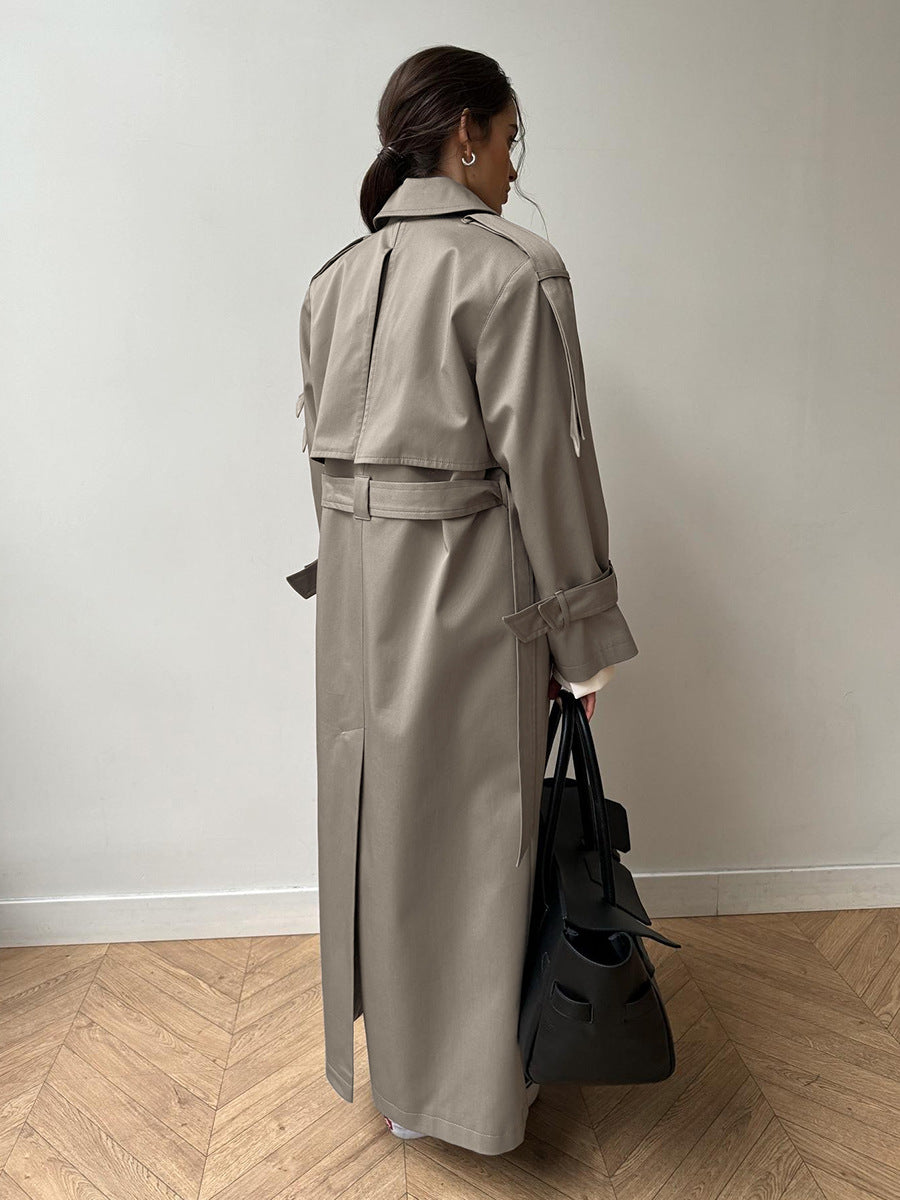 Classic British Double-Breasted Women's Trench Coat