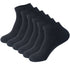 Black ankle socks pack – A set of six ribbed black ankle socks, displayed in a row to highlight their minimalist and comfortable style
