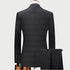Back view of charcoal plaid suit jacket and matching pants showing detailed windowpane pattern