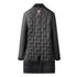 Back view of the overcoat with an attached quilted down liner