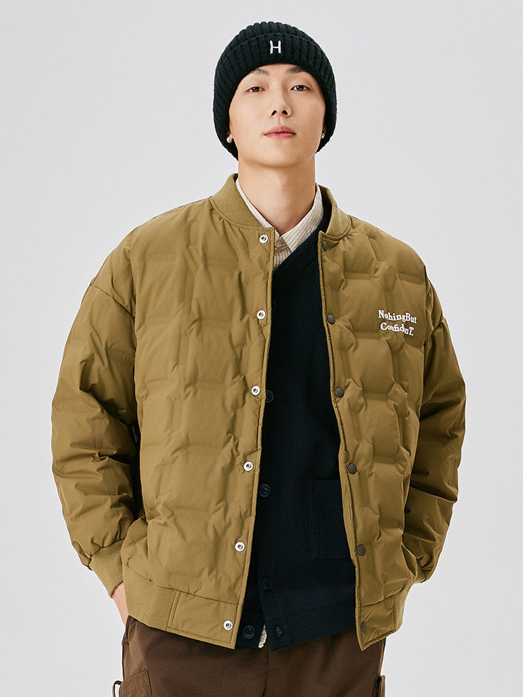 Chaqueta bomber acolchada de plumón estilo universitario