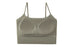 Olive green wireless bra with contoured breathable cups, featuring a double-layer design for support.