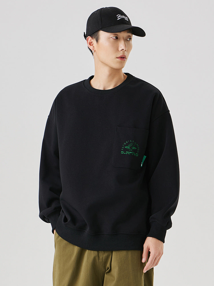 Pocket Logo Cotton Blend Sweatshirt