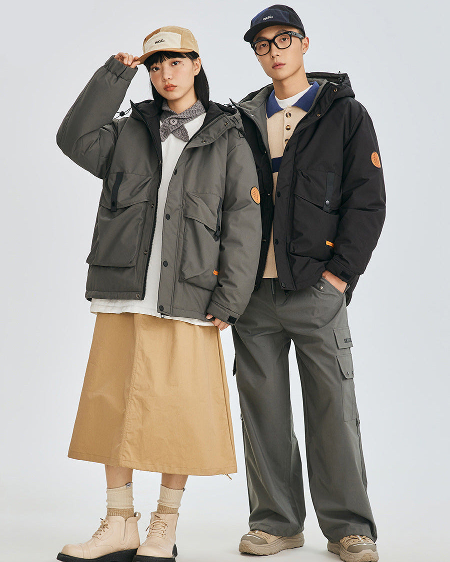 Patch Badge Down Puffer Coat