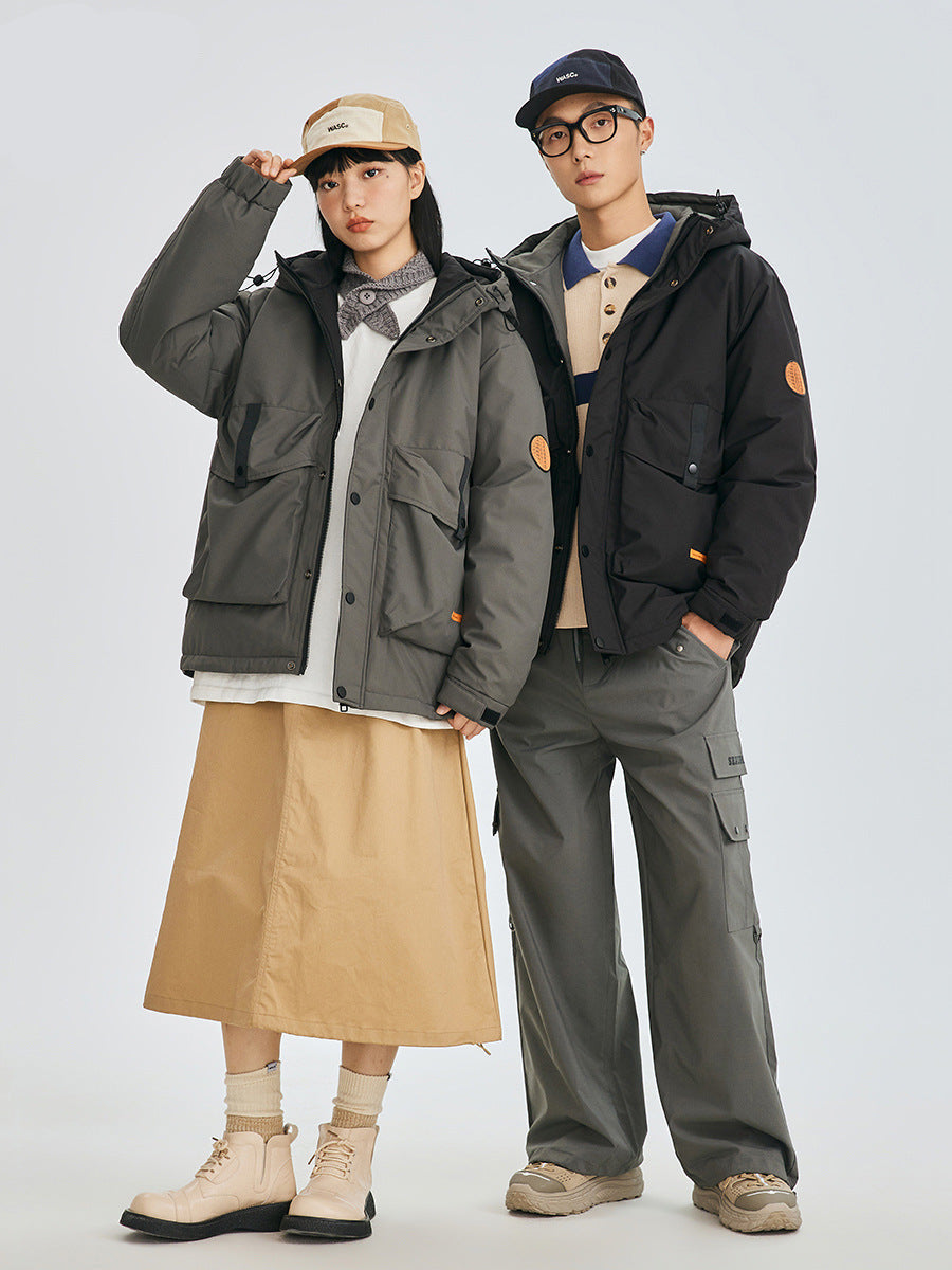 Patch Badge Down Puffer Coat