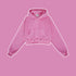 Pink Cropped Hoodie – Women's Streetwear Sweatshirt – A vibrant pink cropped hoodie with a kangaroo pocket and drawstring hood, perfect for casual or loungewear looks