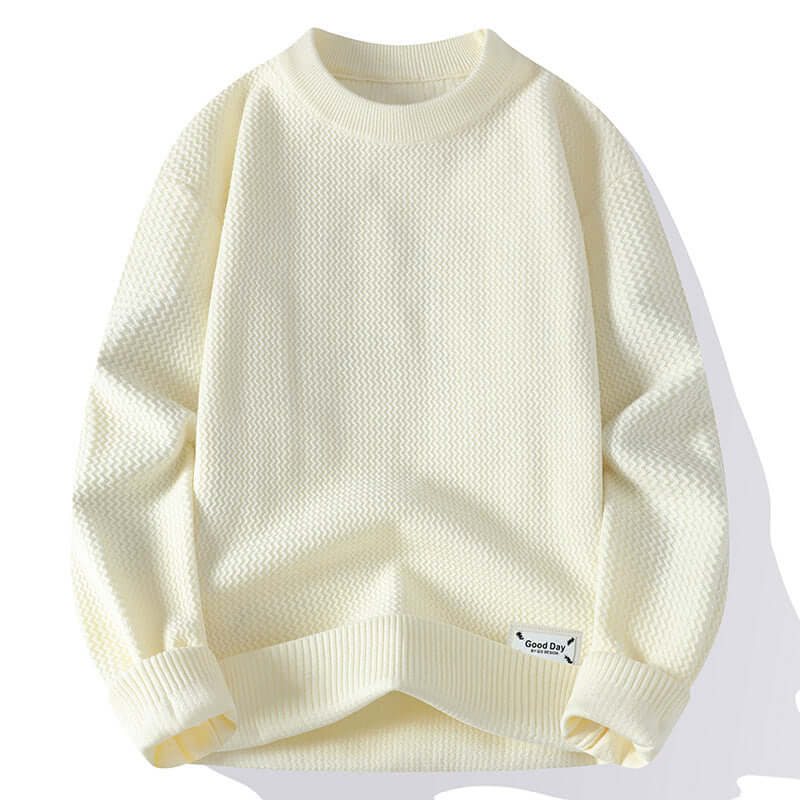Cream textured knit sweater 
