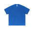 Royal blue oversized t-shirt with crew neck and drop shoulder design photographed flat against white background