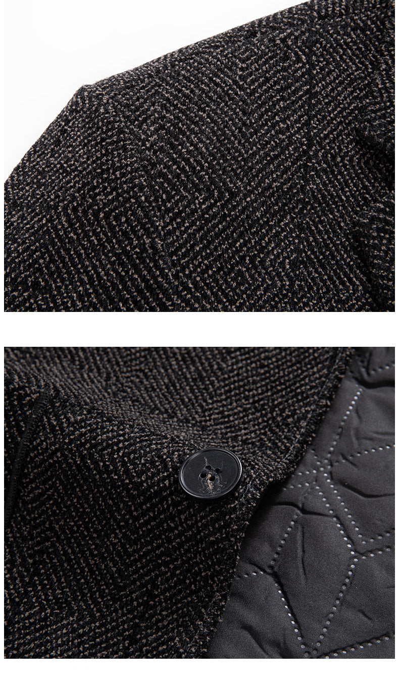 Blazer de lana acolchada de primera calidad para hombre | Chaqueta de invierno de corte ajustado