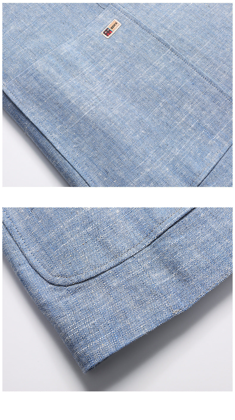 Blazer de mezcla de lino para hombre | Chaqueta informal de negocios ligera y transpirable