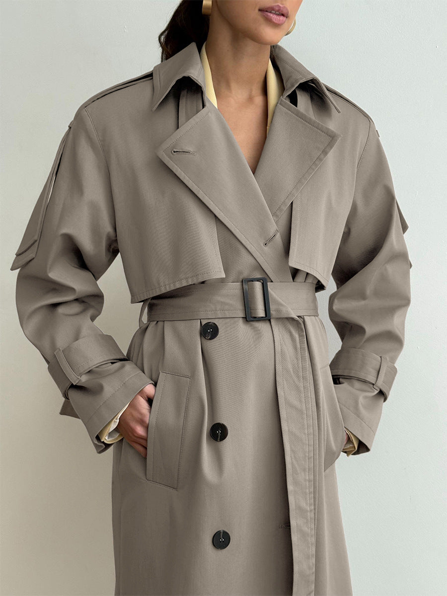 Classic British Double-Breasted Women's Trench Coat