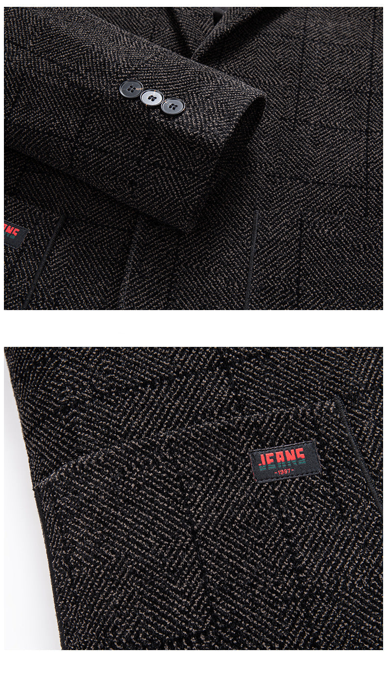 Blazer de lana acolchada de primera calidad para hombre | Chaqueta de invierno de corte ajustado