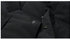 Detail of metal snap closure system on quilted coat front with reinforced buttonhole