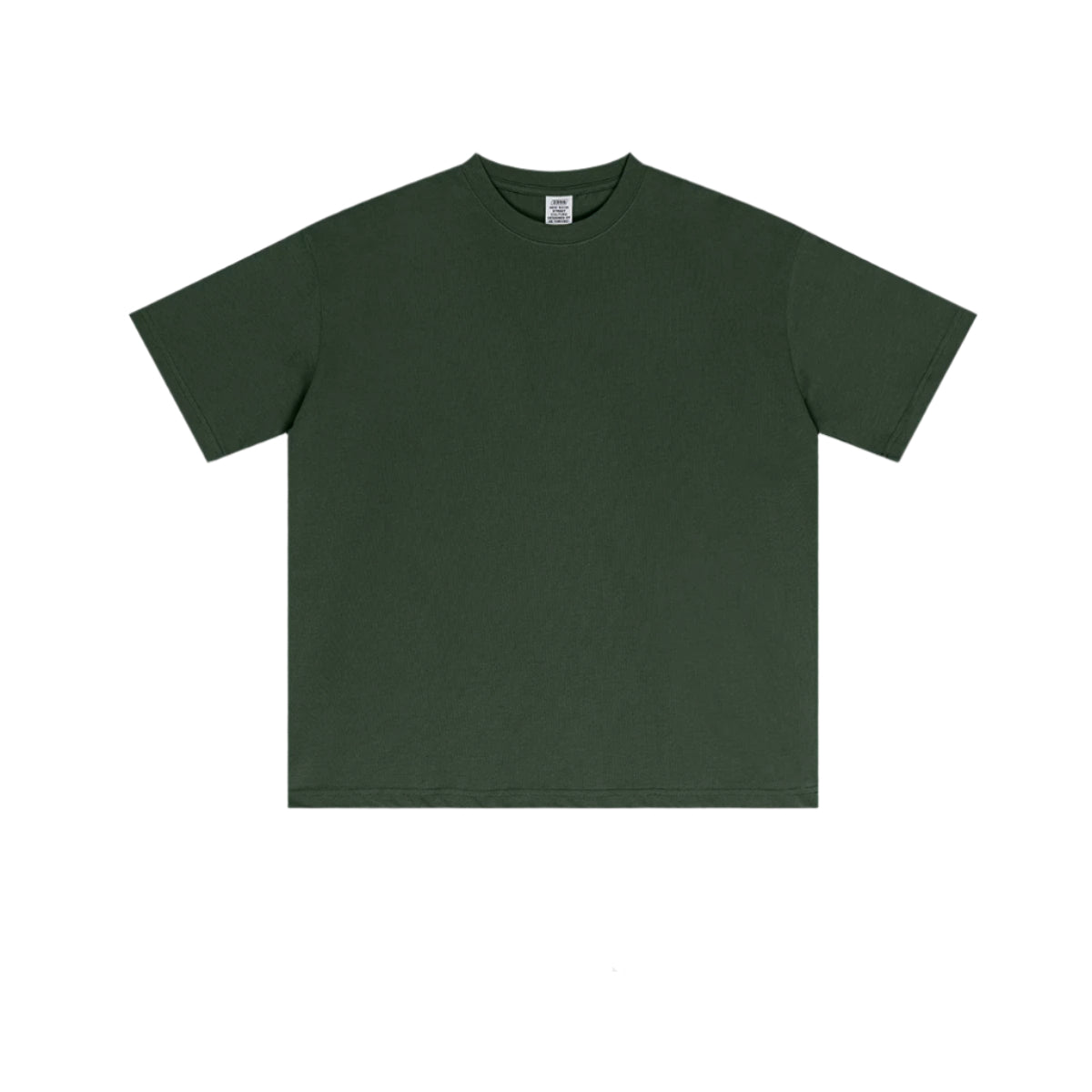 Forest green oversized t-shirt with classic crew neckline, short sleeves and relaxed fit, crafted from premium cotton fabric