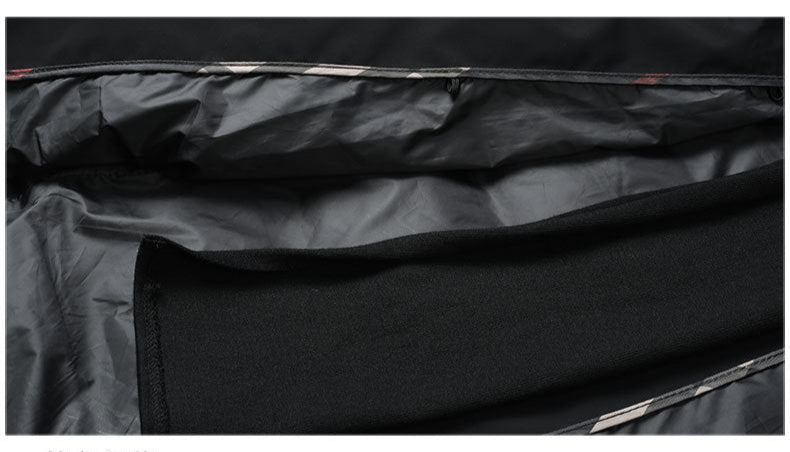 Interior lining detail showing quilted insulation and quality finishing of the coat