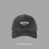 Gray Boston baseball cap with contrasting white embroidery, modern casual headwear