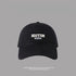 Classic black Boston baseball cap with white embroidered logo, versatile UV protection summer hat