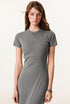 A detailed shot of the light fray maxi dress, highlighting the ribbed fabric and round neckline.