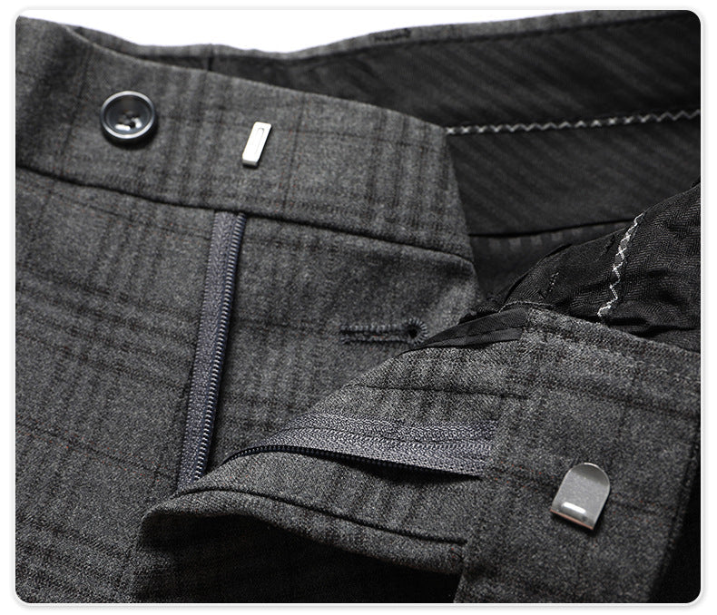 Men's Luxury Double-Breasted Plaid Business Suit Set | Premium 2-Piece Wedding & Office Collection