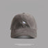 Gray baseball cap with small white bear embroidery - A deep gray dad hat with a minimalist white bear icon stitched in the front