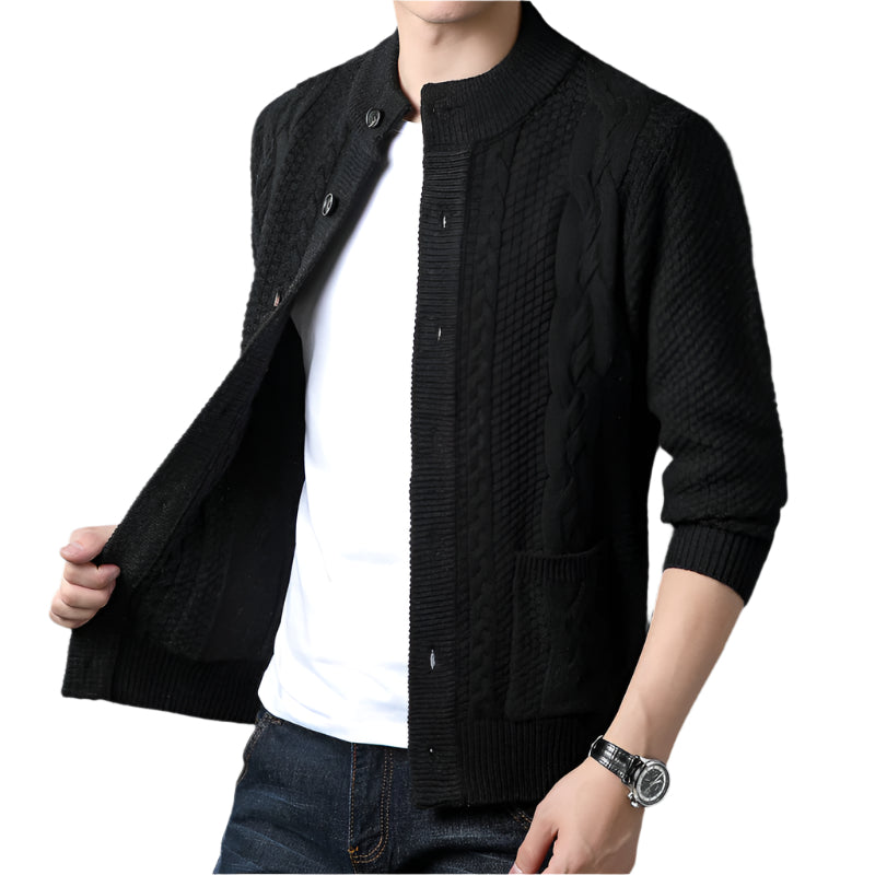 Men's Premium Cable-Knit Cardigan | High-End Fashion Collection