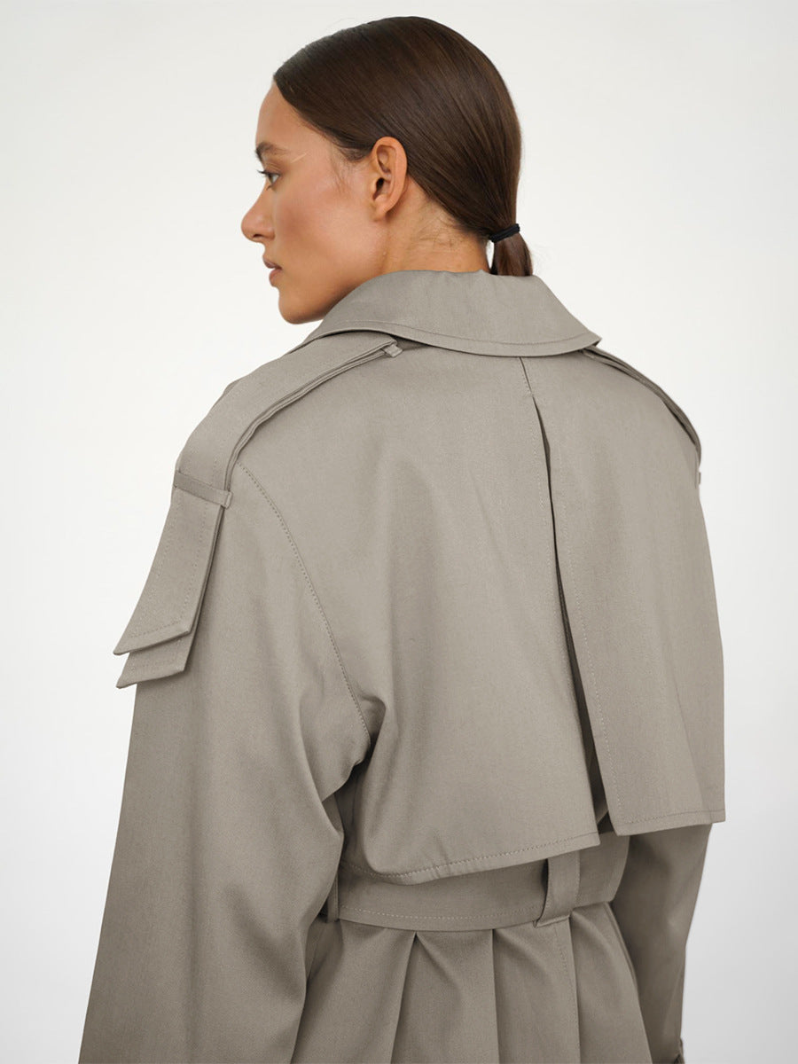 Classic British Double-Breasted Women's Trench Coat