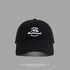 Black baseball cap with "Outstand" and a mountain logo embroidered in white