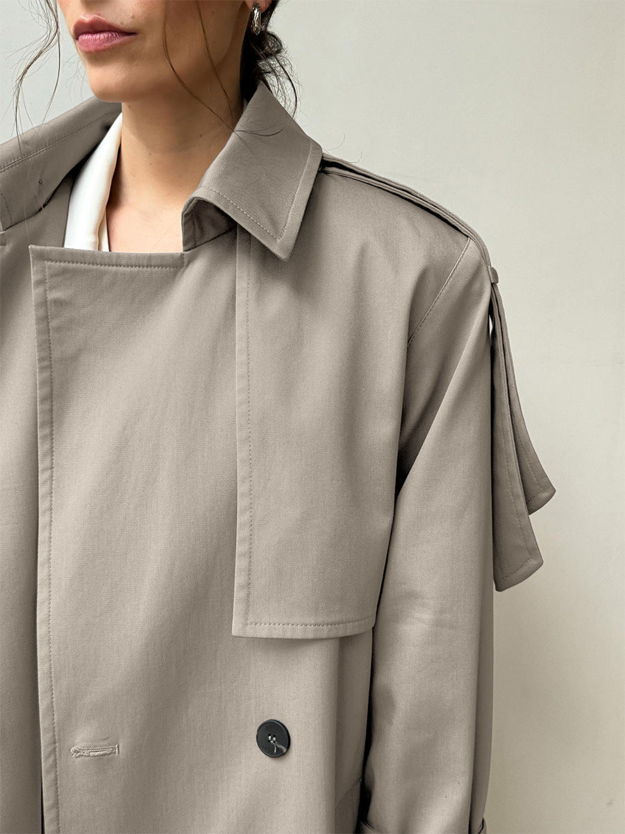 Classic British Double-Breasted Women's Trench Coat