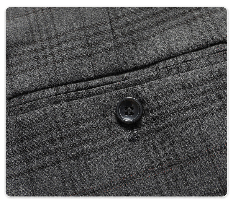 Men's Luxury Double-Breasted Plaid Business Suit Set | Premium 2-Piece Wedding & Office Collection