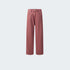Dusty rose wide-leg jeans with relaxed fit and traditional denim details