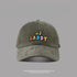 Dark gray '#1 Daddy' embroidered baseball cap with curved brim and washed cotton fabric for a retro look