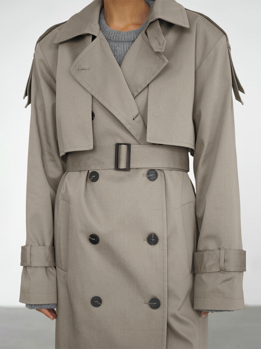 Classic British Double-Breasted Women's Trench Coat