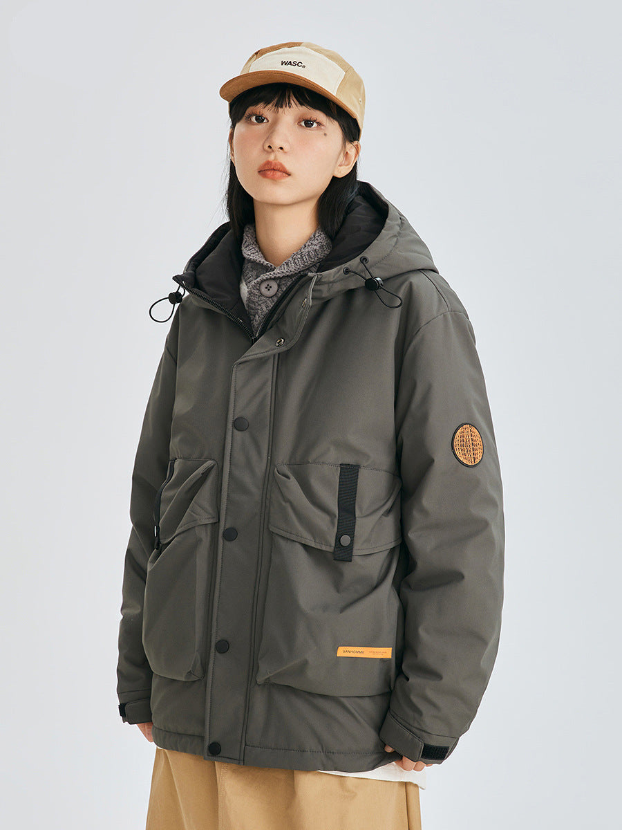 Patch Badge Down Puffer Coat