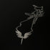 Silver necklace with crystal-encrusted angel wing cross pendant