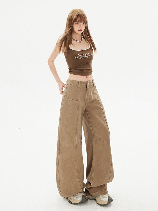 Three-quarter side shot highlighting baggy fit and front seams.