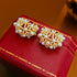 Pearl cluster earrings in jewelry presentation box