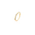 Product photo of gold adjustable ring with twisted crystal pattern on white background