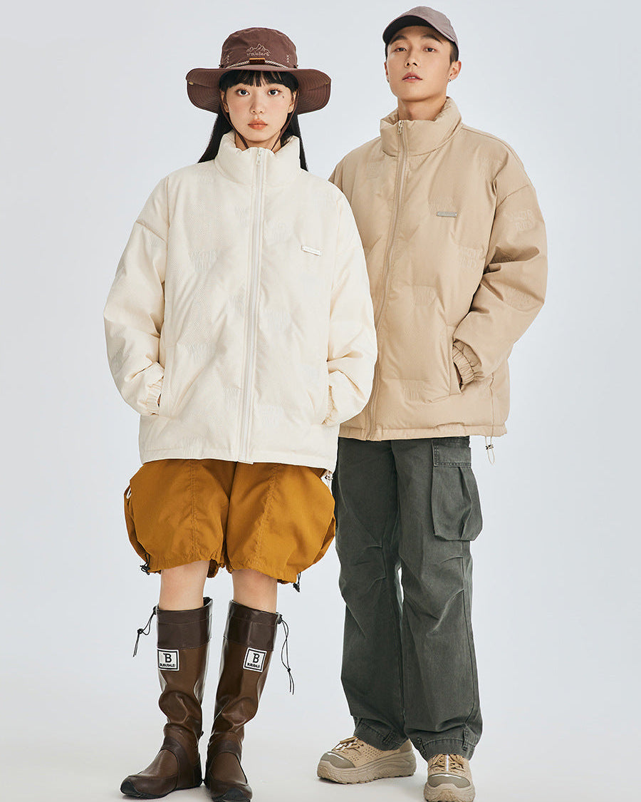 Minimal Stand Collar Down Puffer Jacket