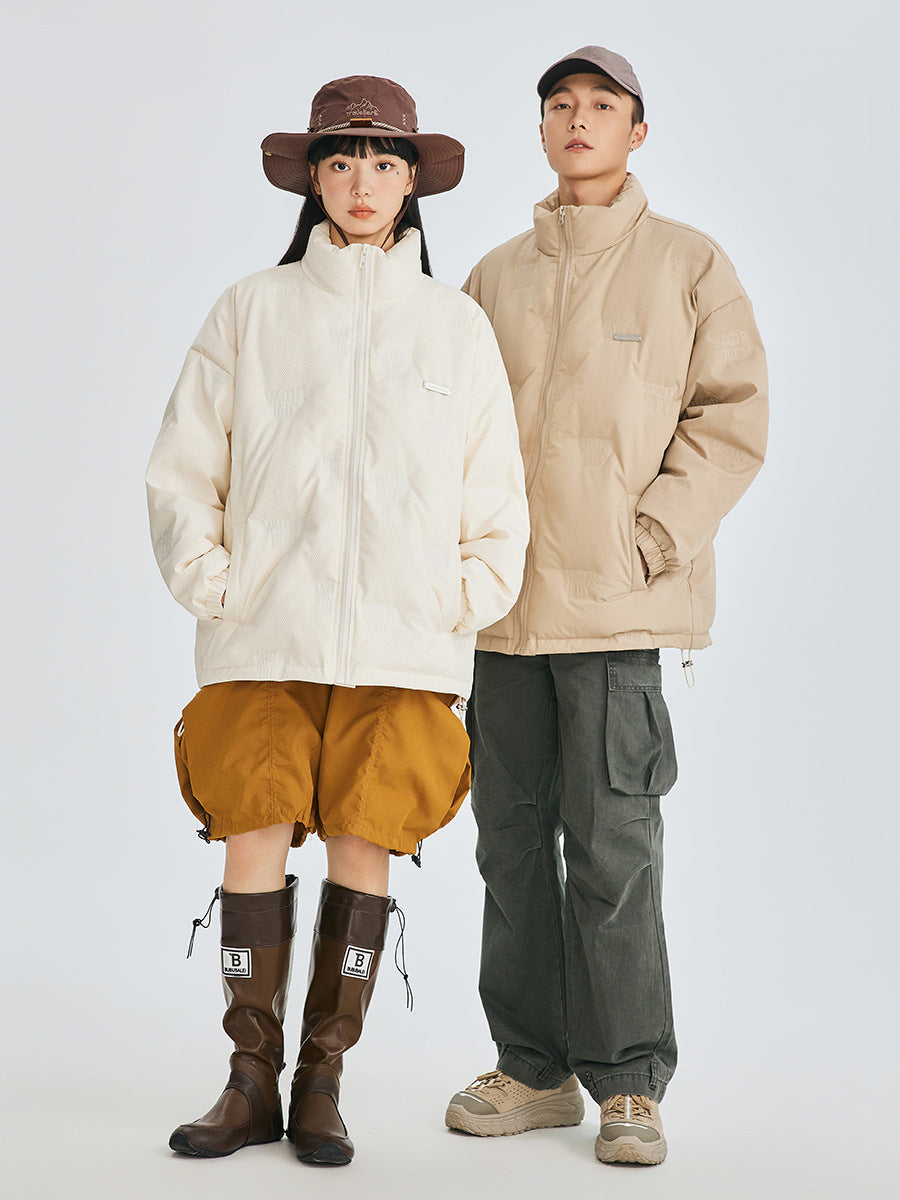 Minimal Stand Collar Down Puffer Jacket
