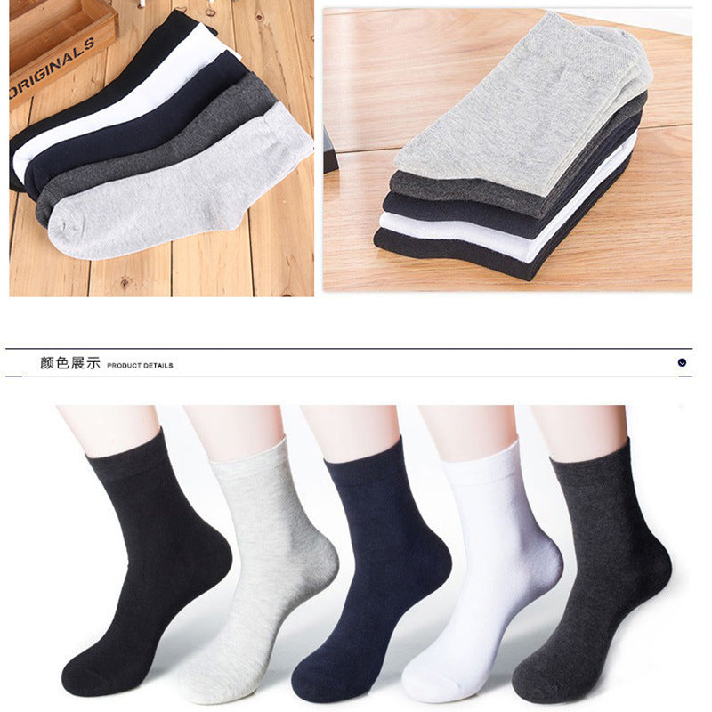 Multiple cotton crew socks in various colors laid out to display color range and texture