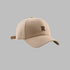 Khaki baseball cap with brown 'R' logo shown at angle, featuring structured crown and adjustable strap