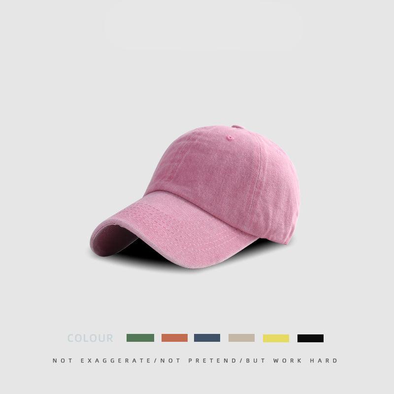 Dusty pink cotton baseball cap with casual everyday design