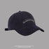 Navy blue BluesRose baseball cap with vintage embroidery, curved brim, and washed fabric texture