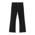Jet black straight-leg denim jeans with clean, minimalist profile