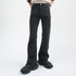 Black straight-leg denim jeans with sleek, minimalist design