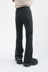Faded black vintage wash denim jeans with wide-leg silhouette