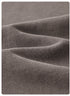 Close-up of charcoal gray cotton fabric showing knit texture and folds against white background