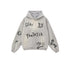 Light gray hoodie with black hand-drawn graffiti including 'FANTASIA' text and various symbols shown on white background