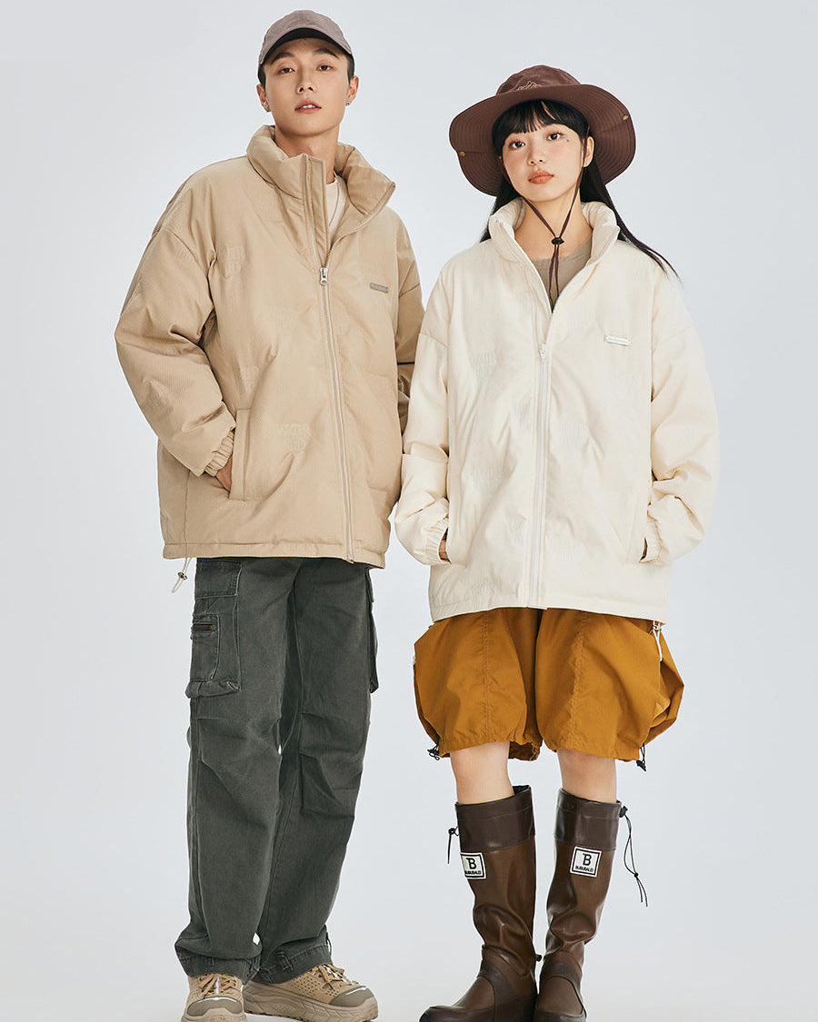 Minimal Stand Collar Down Puffer Jacket